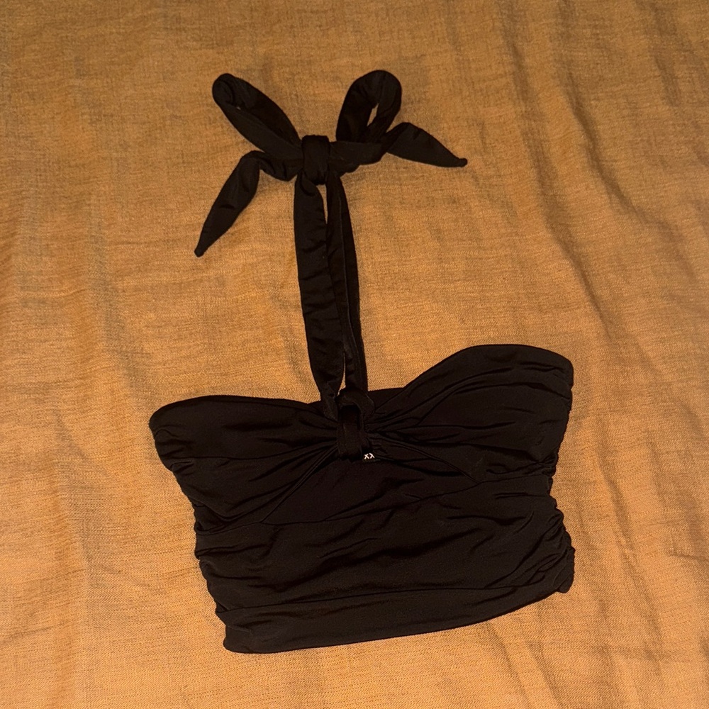 I.AM.GIA Black Tie Halter Top